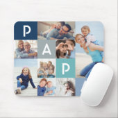 Gift For Papa | Papa Modern Multiple Photo Grid Mouse Mat (With Mouse)