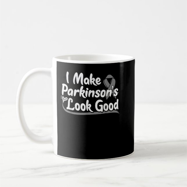 Gift for Parkinson Disease Patients Grey Awareness Coffee Mug (Left)