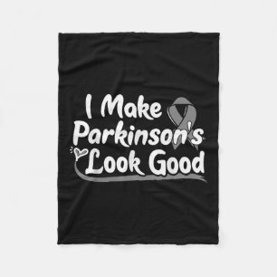 Gift For Parkinson Disease Patients Grey Awareness Fleece Blanket