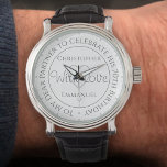 Gift for Partner on his 70th Birthday Watch<br><div class="desc">Gift watch for Partner on his birthday. Special watch with inscription. 70th birthday gift. Watch has inscription plus the message "With Love". Also the names of each partner. White watch face.</div>