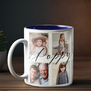Gift for Poppy Grandchildren Photo Collage Coffee Mug