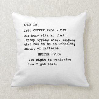 Gift for Screenwriter – Funny Coffee Shop Scene Cushion