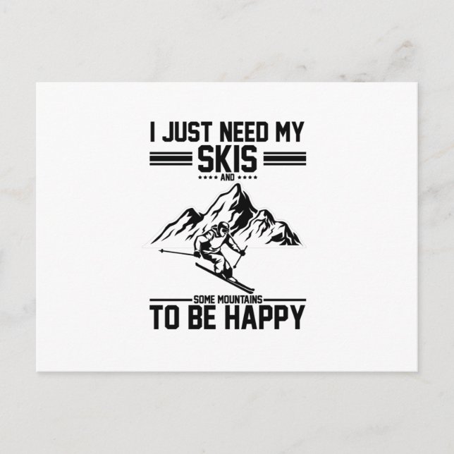 Gift for skiers | Apres-ski Skiing Ski Jacket Skis Postcard (Front)