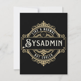 Gift for Sysadmin job - Sysadmin business RSVP Card