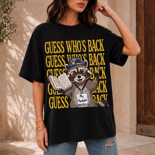 Gift For Teacher, Funny Racoon Back to school T-Shirt