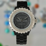 Gift for Wife. 40th Birthday Gift Watch<br><div class="desc">Gift watch for wife on her birthday. Special watch with inscription. 40th birthday gift. Watch has inscription plus the message "With Love". Also the names of each partner. Black watch face.</div>