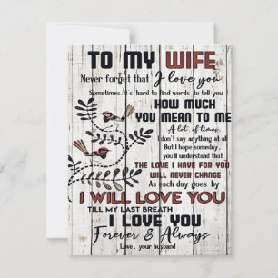 Gift For Wife To My Wife Lovely Letter Invitation
