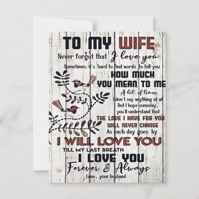 Gift For Wife | To My Wife Lovely Letter Invitation (Front)
