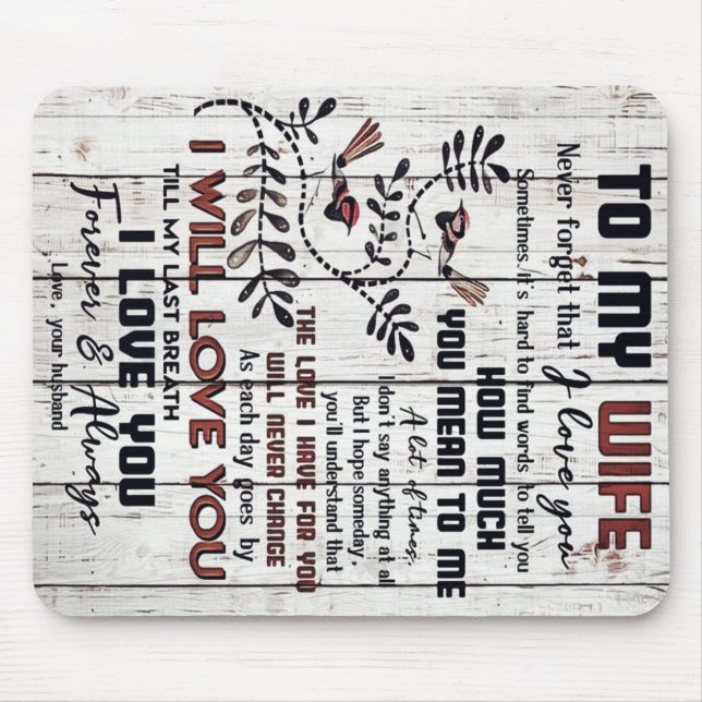 Gift For Wife | To My Wife Lovely Letter Mouse Mat (Front)