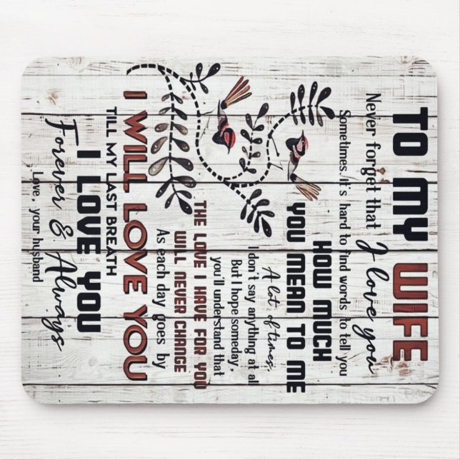 Gift For Wife | To My Wife Lovely Letter Mouse Mat (Front)
