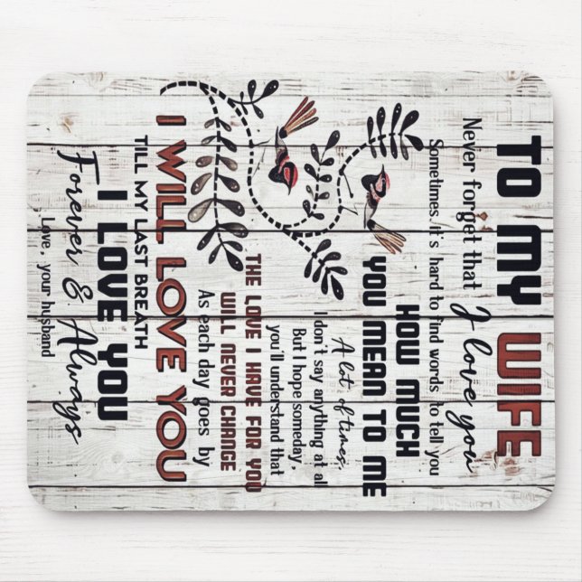 Gift For Wife | To My Wife Lovely Letter Mouse Mat (Front)