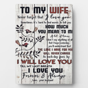 Gift For Wife To My Wife Lovely Letter Plaque