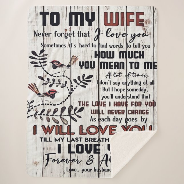 Gift For Wife | To My Wife Lovely Letter Sherpa Blanket (Front)