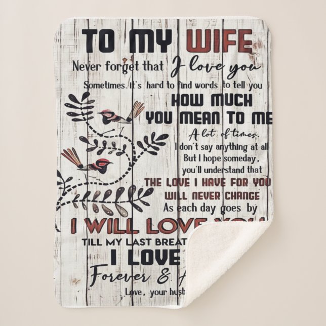 Gift For Wife | To My Wife Lovely Letter Sherpa Blanket (Front)