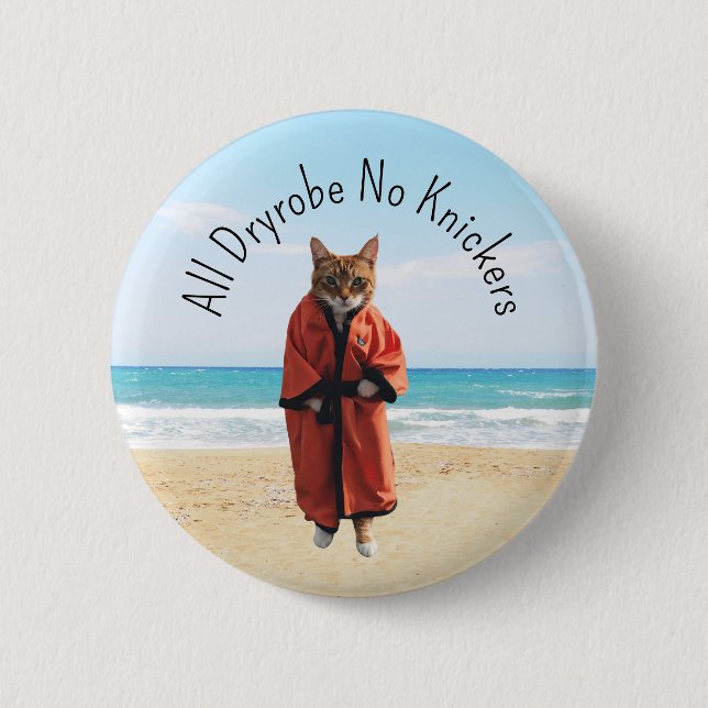Gift for wild swimmer open water swimming 6 cm round badge (Front)