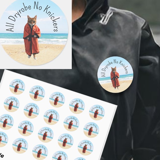 Gift for wild swimmer open water swimming classic round sticker (Creator Uploaded)