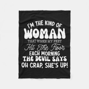 Gift For Women Motivational Quote Confident Woman Fleece Blanket