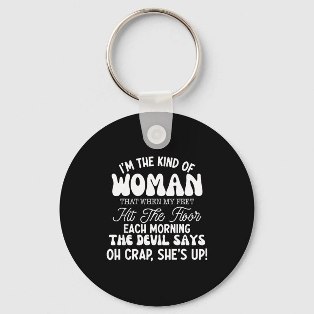 Gift For Women Motivational Quote Confident Woman  Key Ring (Front)