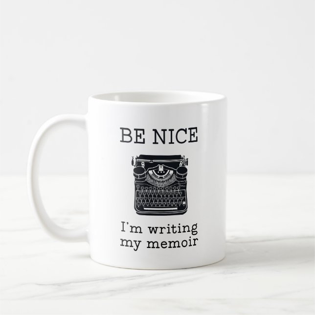 Gift for Writers Funny Custom Coffee Mug (Left)