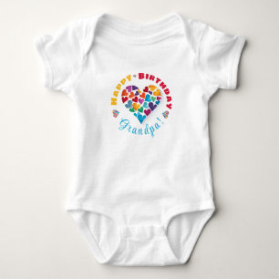 Gift From Baby, Happy Birthday Grandpa  Baby Bodysuit