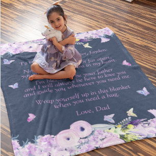 Gift From Dad To Daughter Personalised Fleece Blanket