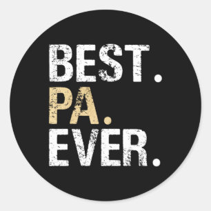 Gift From Granddaughter Grandson Best Pa  Classic Round Sticker