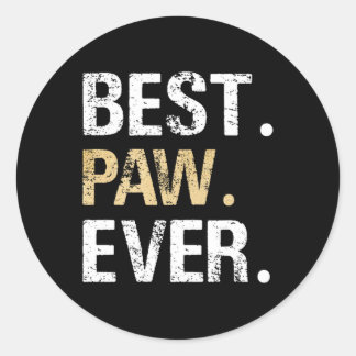 Gift From Granddaughter Grandson Best Paw Ever Classic Round Sticker