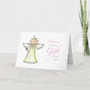 Gift from Heaven, Adoption Anniversary Custom Name Card