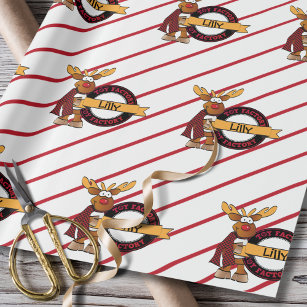 from santa, with love red wrapping paper