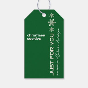 Gift from the Kitchen Snowflakes Green White Gold Gift Tags