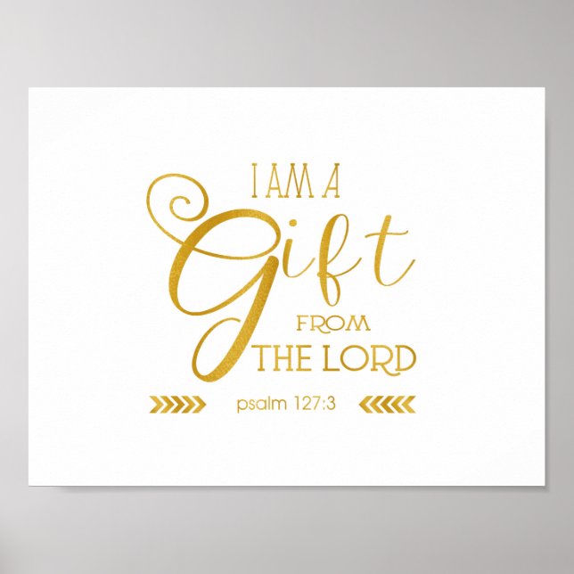 Gift from the Lord, Gold Font Poster (Front)
