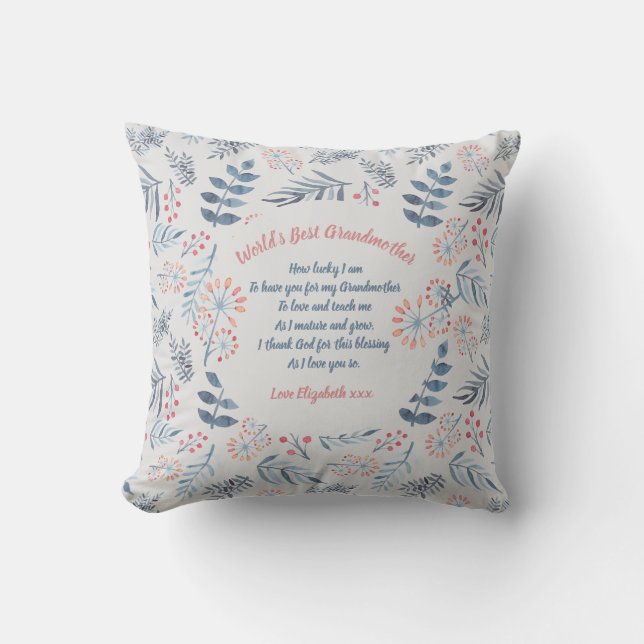 GIFT - Grandma Poems From Grandchildren - CUSTOM Cushion (Front)