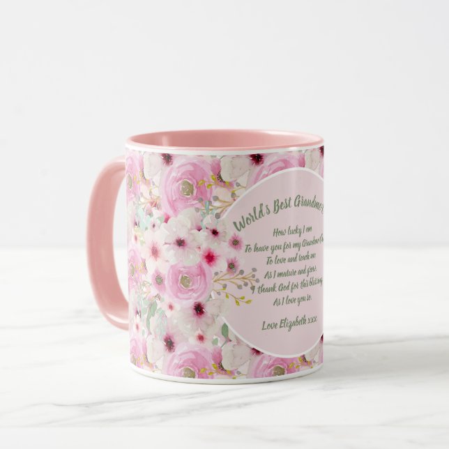 GIFT - Grandma Poems From Grandchildren - CUSTOM Mug (Front Left)