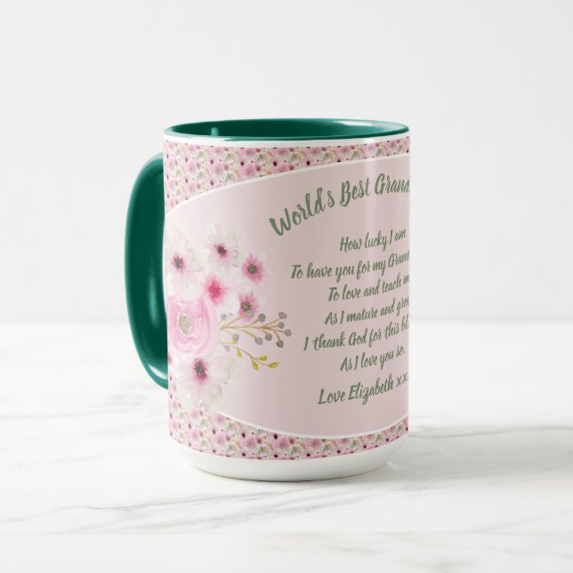 GIFT - Grandma Poems From Grandchildren - CUSTOM Mug (Front Left)