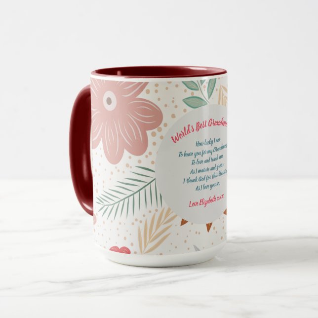 GIFT - Grandma Poems From Grandchildren - CUSTOM Mug (Front Left)