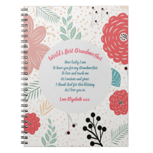 GIFT - Grandma Poems From Grandchildren - CUSTOM Notebook