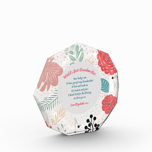 GIFT - Grandma Poems From Grandchildren - CUSTOM Photo Block (Left)