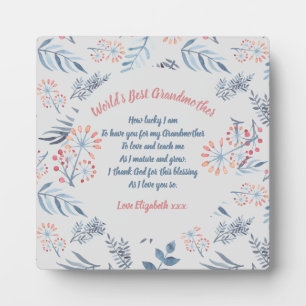 GIFT - Grandma Poems From Grandchildren - CUSTOM Plaque