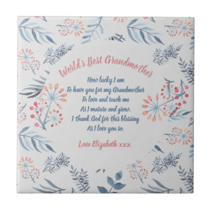 GIFT - Grandma Poems From Grandchildren - CUSTOM Tile
