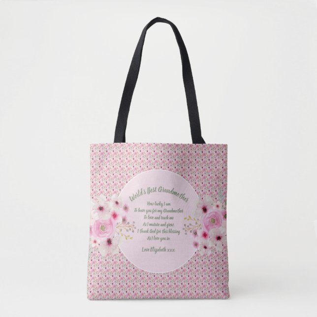 GIFT - Grandma Poems From Grandchildren - CUSTOM Tote Bag (Front)
