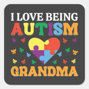 Gift Idea For Autism Grandma, proud Autism grandma Square Sticker