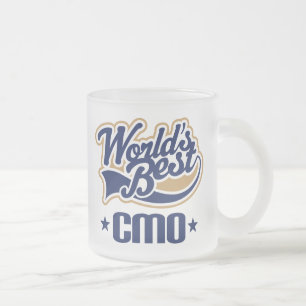 Gift Idea For Cmo (Worlds Best) Frosted Glass Coffee Mug