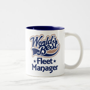 Gift Idea For Fleet Manager (Worlds Best) Two-Tone Coffee Mug