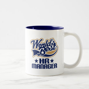 Gift Idea For Hr Manager (Worlds Best) Two-Tone Coffee Mug