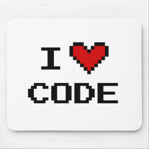 Gift idea for programmer   i heart code mousepad