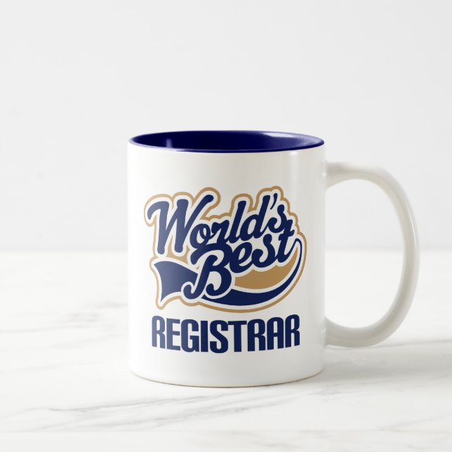 Gift Idea For Registrar (Worlds Best) Two-Tone Coffee Mug (Right)