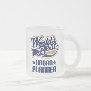 Gift Idea For Urban Planner (Worlds Best) Frosted Glass Coffee Mug