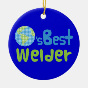 Gift Idea For Welder (Worlds Best) Ceramic Tree Decoration
