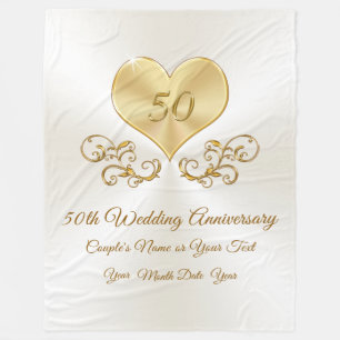 Gift Ideas for 50th Anniversary Couple Anniversary Fleece Blanket