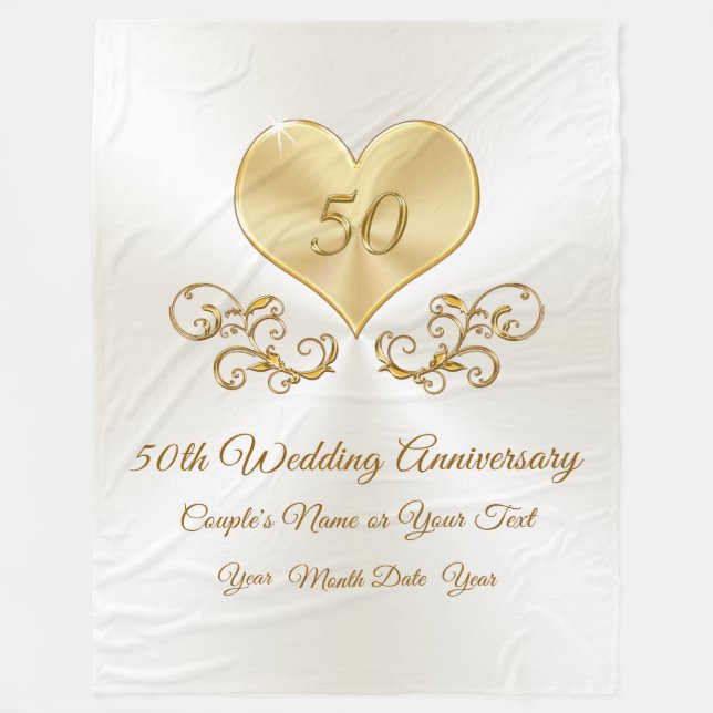 Gift Ideas for 50th Anniversary Couple Anniversary Fleece Blanket (Front)